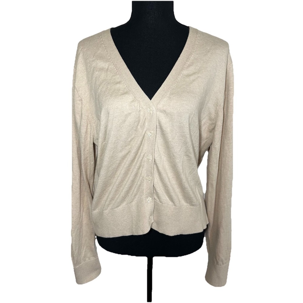 Alex Mill *RARE* Women's XL Beige Celestial Star Moon Buttons Luxe Cardigan